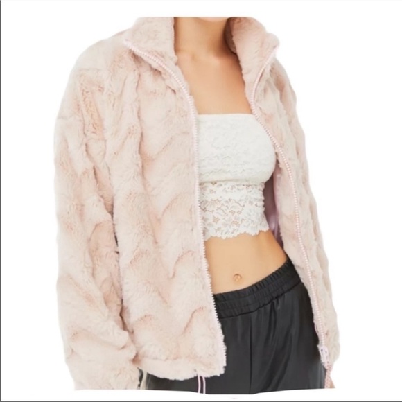 Urban Outfitters Jackets & Blazers - Urban Outfitters Eva Faux Fur Jacket Coat Womens SZ XS Pink Full Zip Up